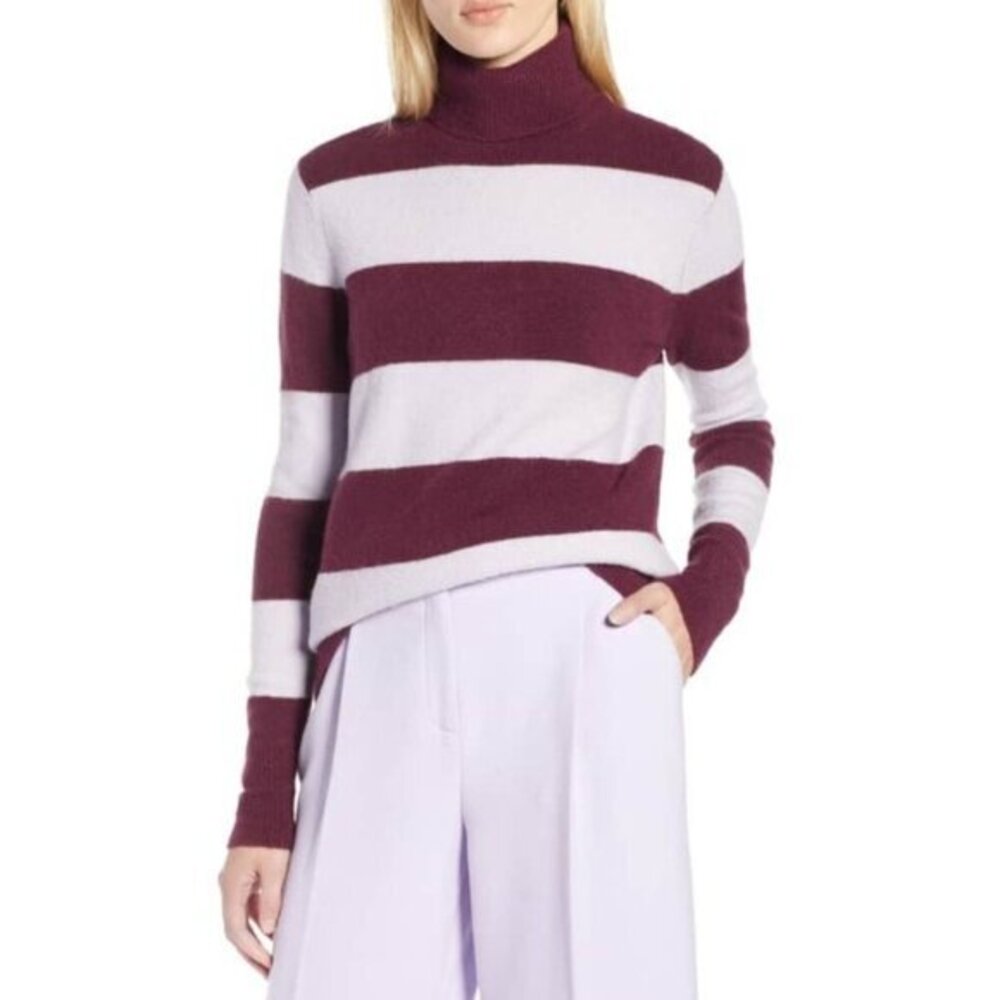 Halogen X Atlantic-Pacific Striped Turtleneck SZ 1 NEW